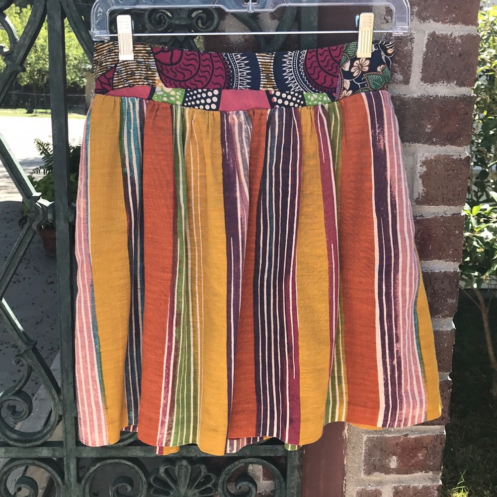 Anthropologie Striped Multicolored Skirt